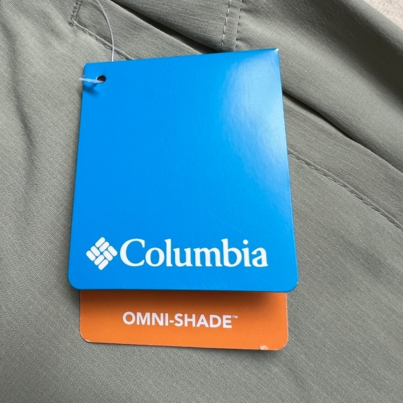 New Columbia Pants On The Go Hiking Green Size 14 Omni shield UPF Womens NWT - Picture 8 of 10